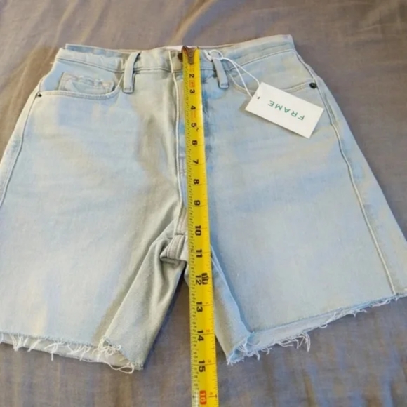 FRAME Denim Jeans Le Tour Altadena Cutoff Shorts Long High Rise Bermuda - Picture 3 of 10